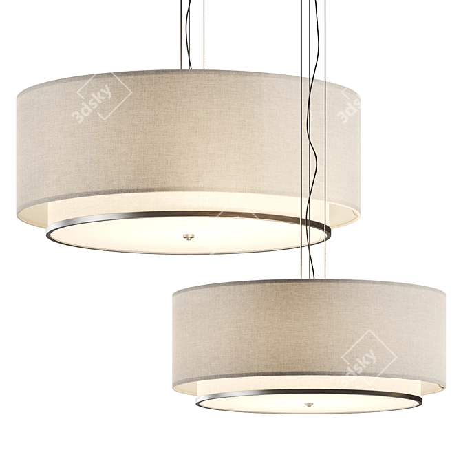 Modern Fabric Dayton Pendant Light 3D model image 1