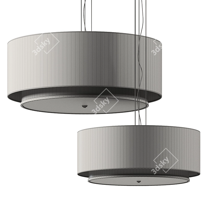 Modern Fabric Dayton Pendant Light 3D model image 2