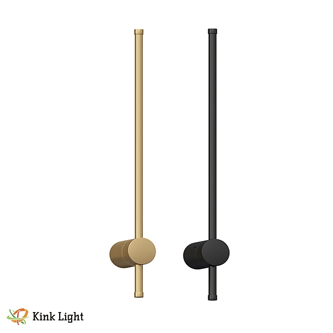 Rustic LED Wall Sconce, Metal+Silicone, Gold/Black 3D model image 1
