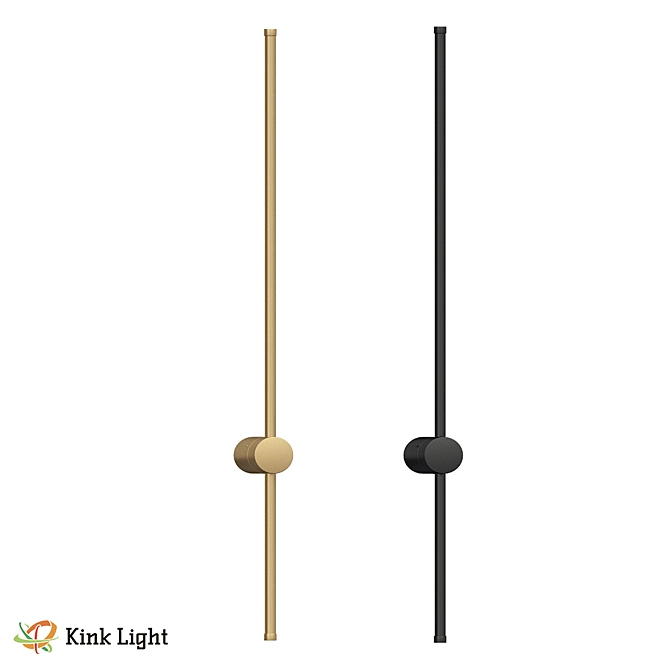 Rustic LED Wall Sconce, Metal+Silicone, Gold/Black 3D model image 2