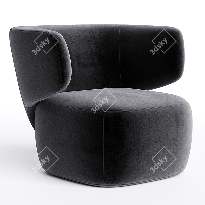 Modern Basel Easy Chair Design 3D model image 2