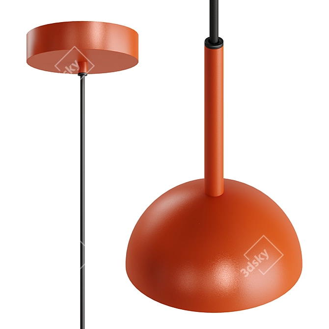 Sleek Metal Pendant Light 3D model image 2