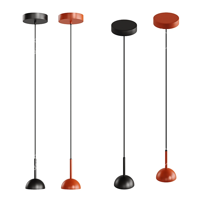 Sleek Metal Pendant Light 3D model image 4