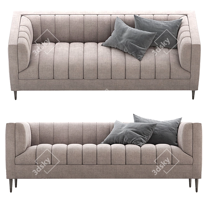 Modern Poly Upholstered Milton Sofa 3D model image 2