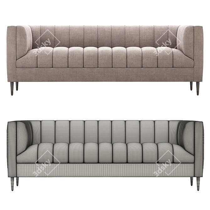 Modern Poly Upholstered Milton Sofa 3D model image 3