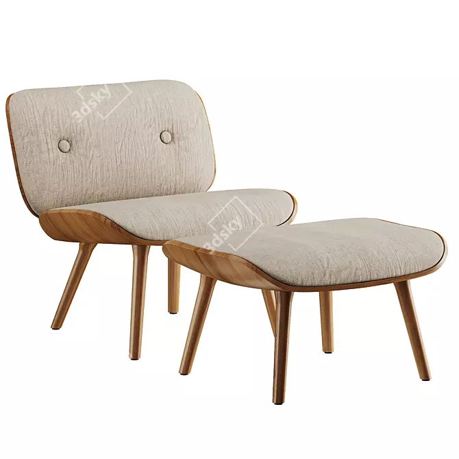 Marvelous Nut Lounge Chair Design 3D model image 2