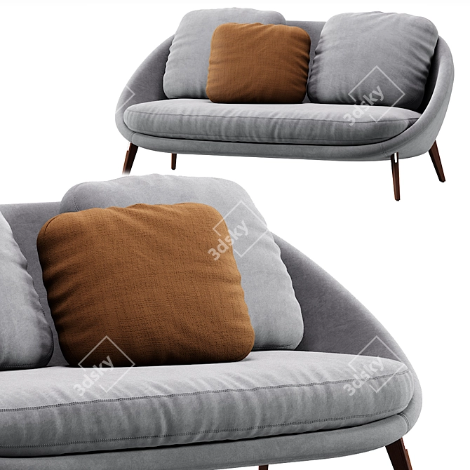 Elegant Minotti Lido Sofa - Luxurious Contemporary Design 3D model image 2