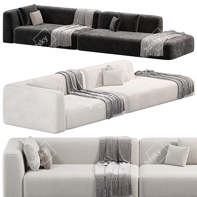 Elegant Lema Cloud Sofa Set 3D model image 1
