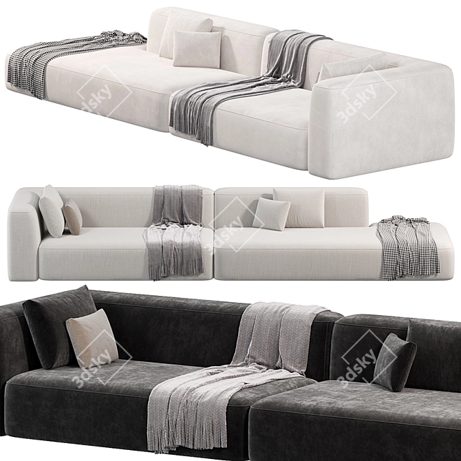 Elegant Lema Cloud Sofa Set 3D model image 2