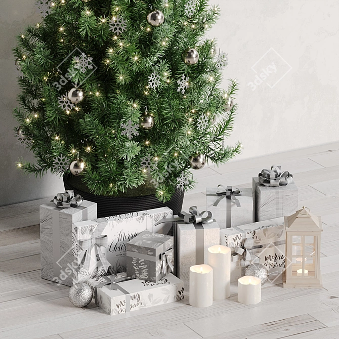  Festive Christmas Tree 3D Model 3D model image 3