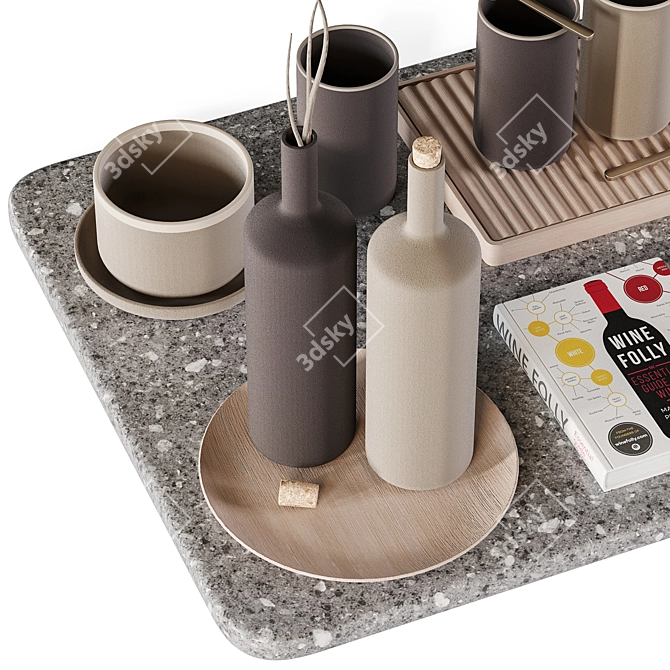 Japandi Kitchen Decor 3D Model 3D model image 3