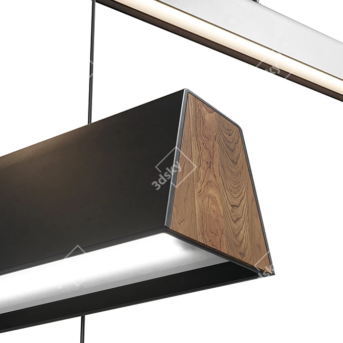 Flair Linear LED Pendant: Modern Crystal Lighting 3D model image 2