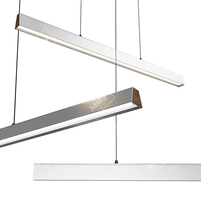 Flair Linear LED Pendant: Modern Crystal Lighting 3D model image 3