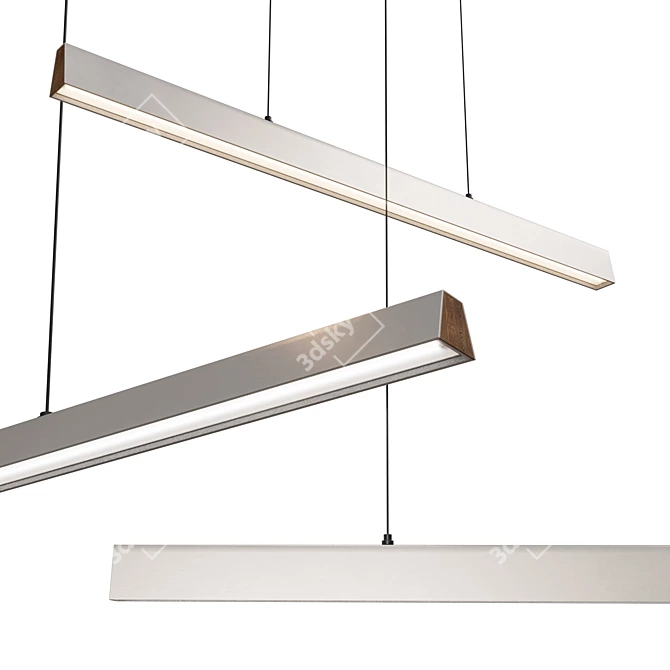 Flair Linear LED Pendant: Modern Crystal Lighting 3D model image 4