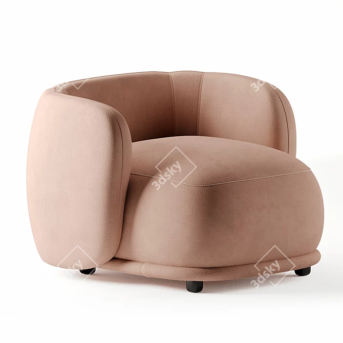 Elegant Rene Armchair: Timeless Chic 3D model image 1