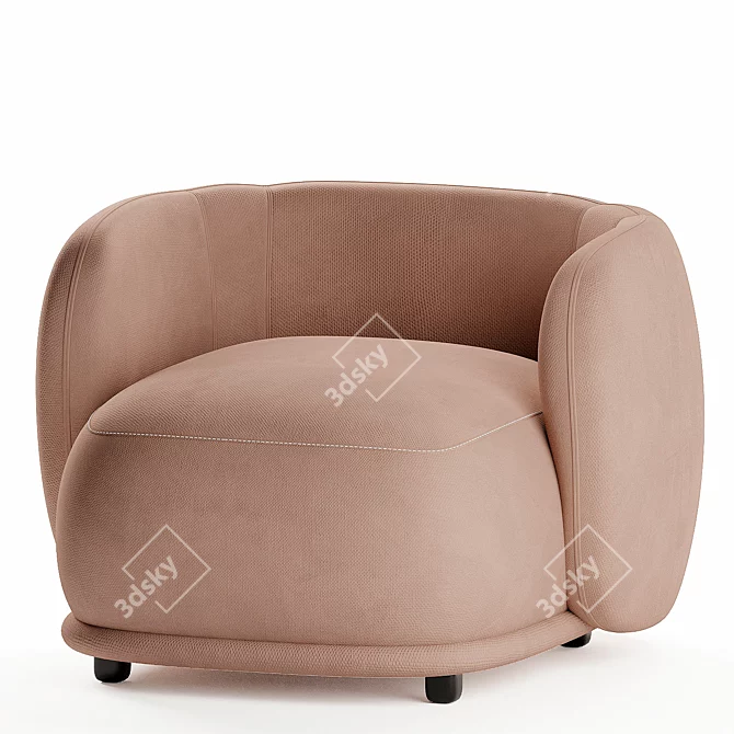 Elegant Rene Armchair: Timeless Chic 3D model image 2