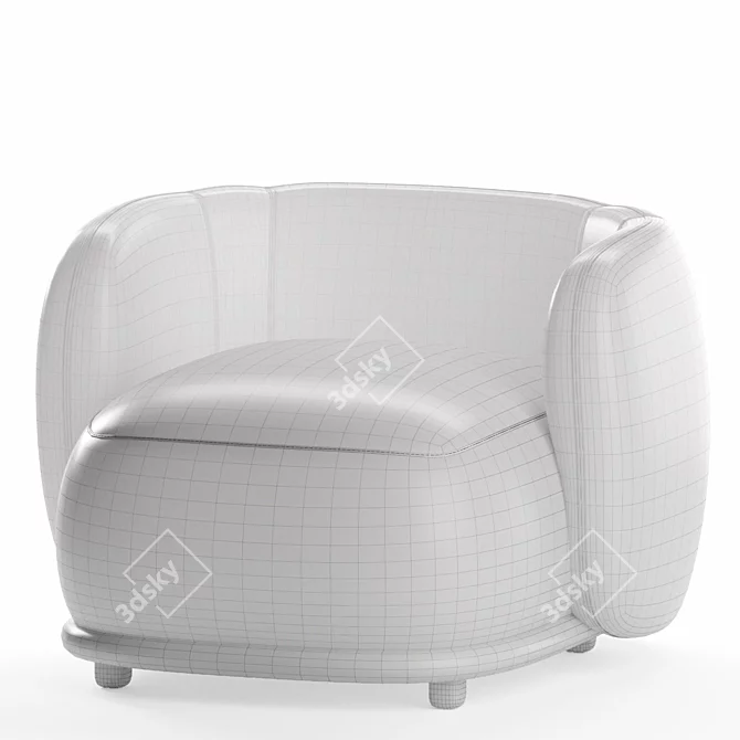 Elegant Rene Armchair: Timeless Chic 3D model image 3