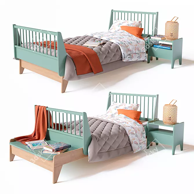 Foldable Children's Bed Willox 3D model image 1