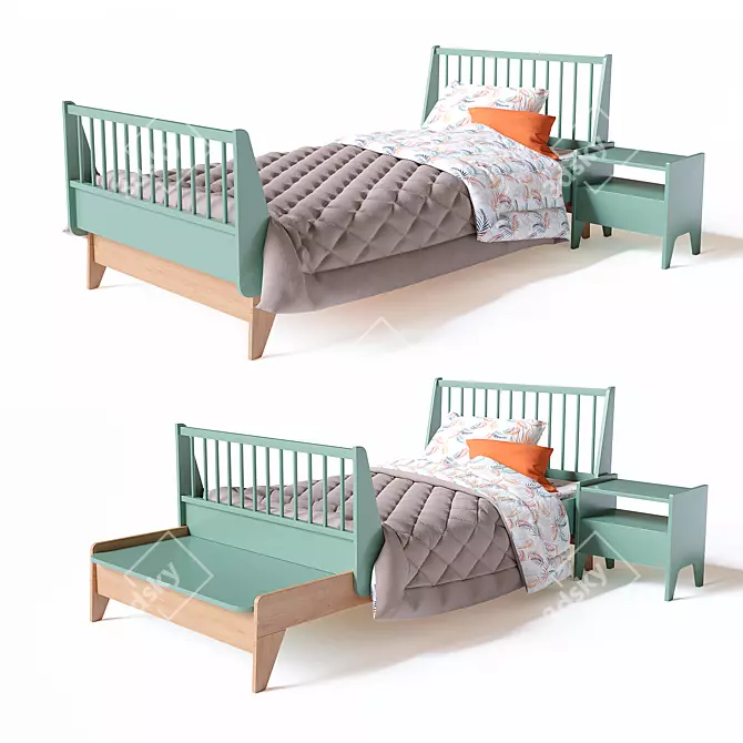 Foldable Children's Bed Willox 3D model image 6