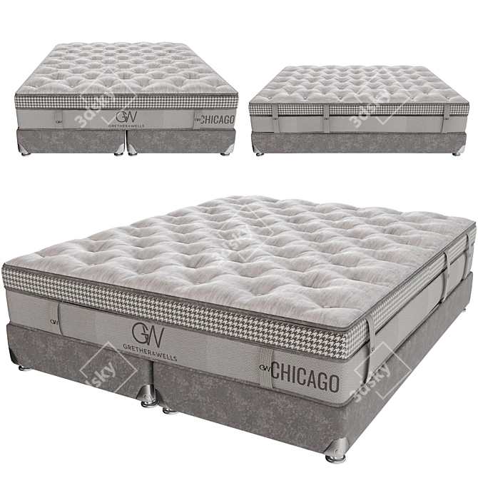 Quadro Chic Mattress: Luxurious Comfort 3D model image 1