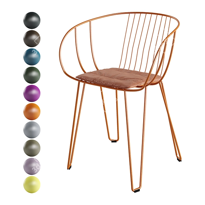 Modern Steel Outdoor Seating 3D model image 1