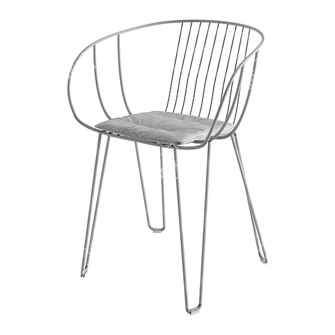 Modern Steel Outdoor Seating 3D model image 4