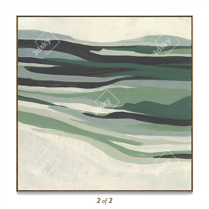 Abstract Plaster Square Frame Set 3D model image 2