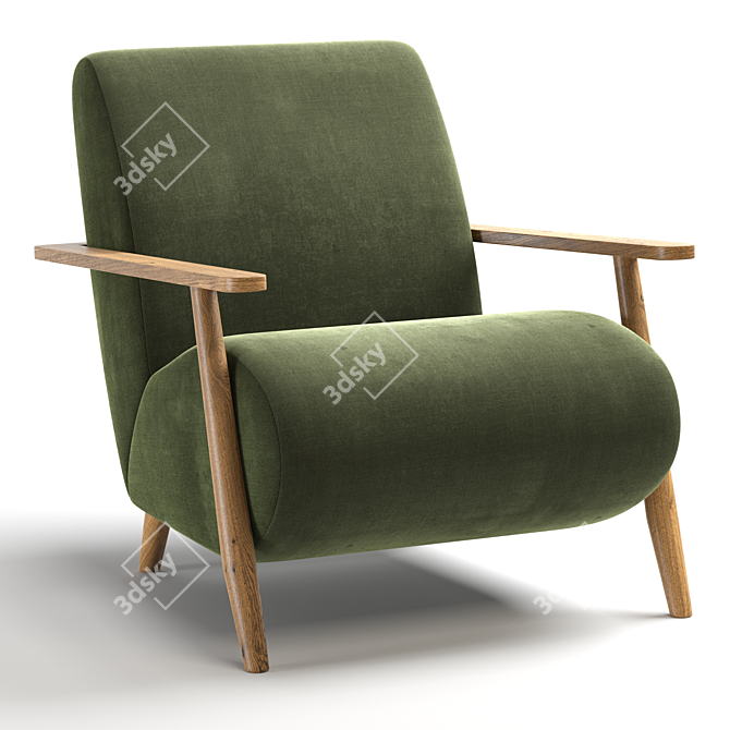 Title: Scandinavian Style Meghan Armchair 3D model image 1