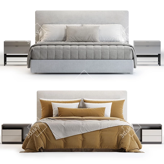 Sleek Design Molteni RIBBON Bed 3D model image 3