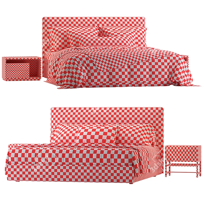 Sleek Design Molteni RIBBON Bed 3D model image 4