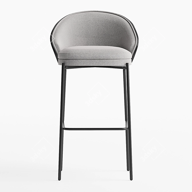 Modern Ash Wood Stool 75cm 3D model image 4