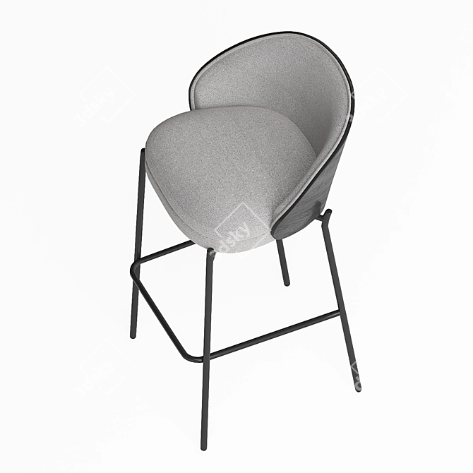 Modern Ash Wood Stool 75cm 3D model image 1