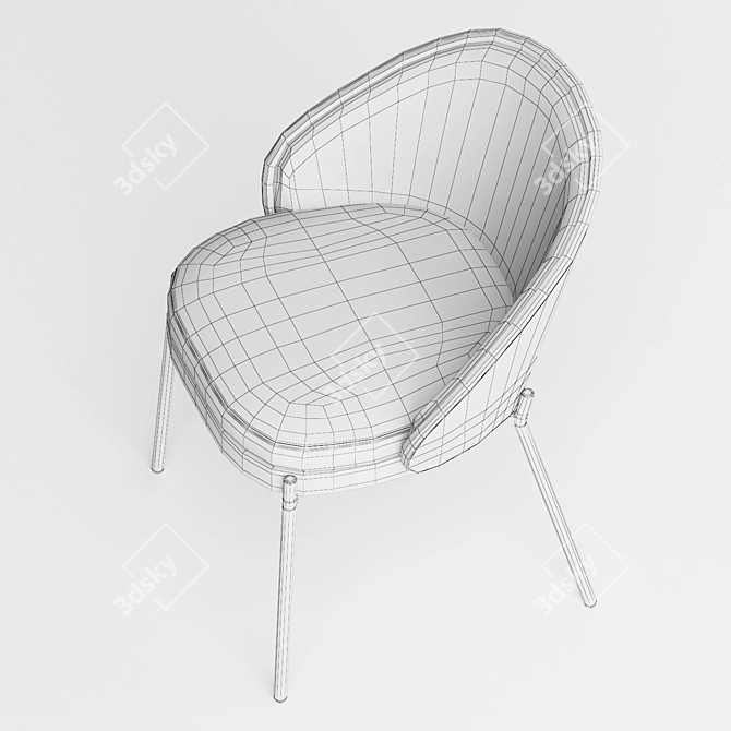 Eamy Light Grey Ash Chair 3D model image 5