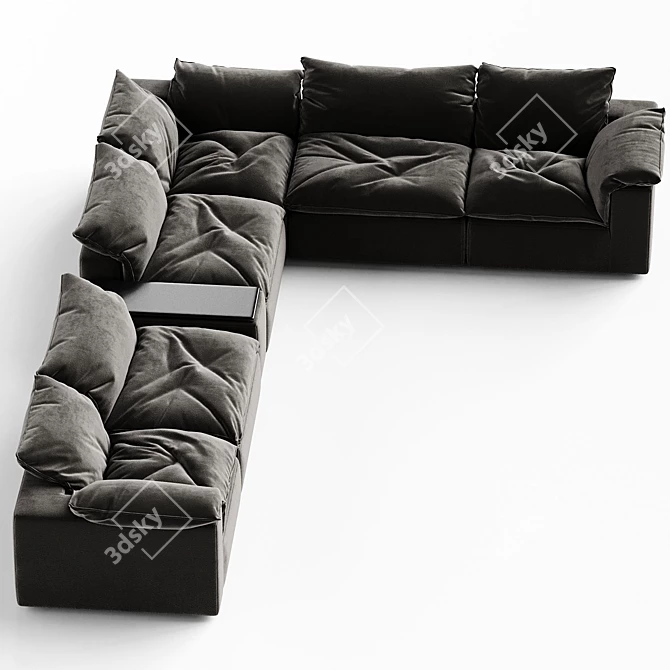 Natural Modular Fabric Cloud Ensemble 3D model image 2