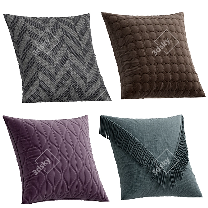 Fabric Texture Decorative Cushions 3D model image 1