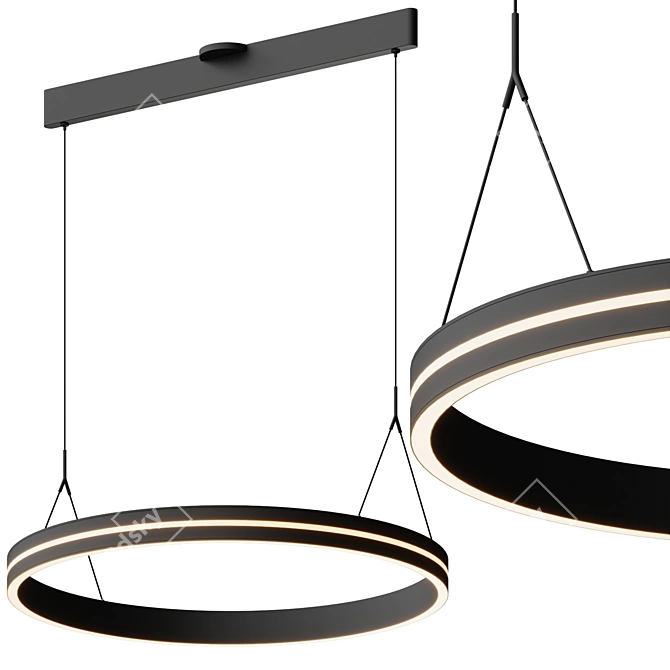 Ethereal Circle Pendant Light 3D model image 1
