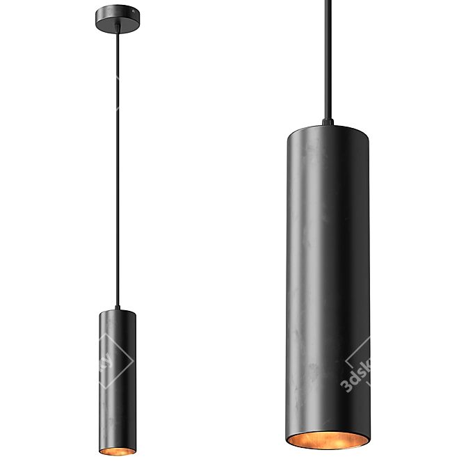 Modern Pendant Lamp Minki Black 3D model image 2