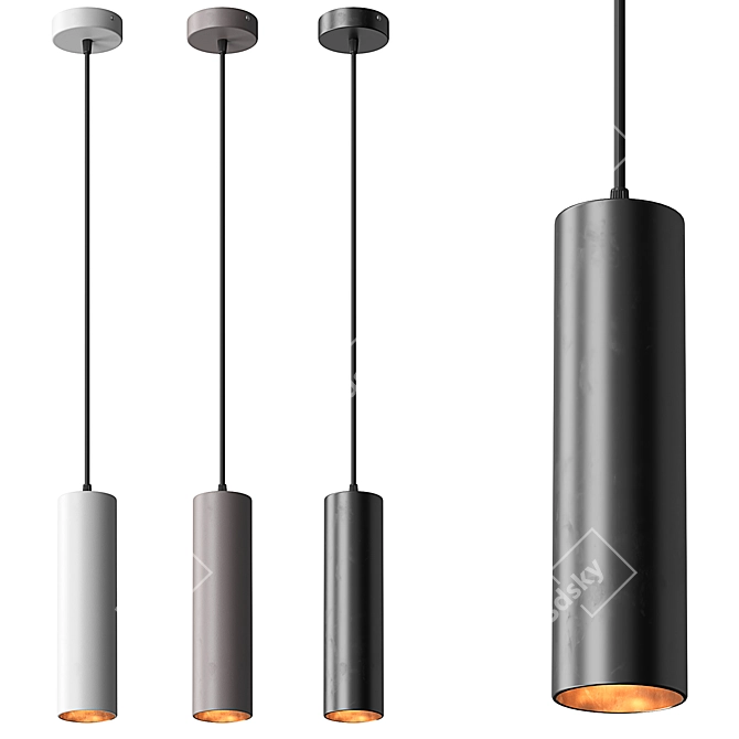 Modern Pendant Lamp Minki Black 3D model image 5