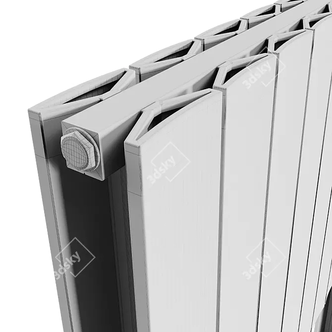 Aluminum Moscow C Radiator 1800x375 3D model image 2