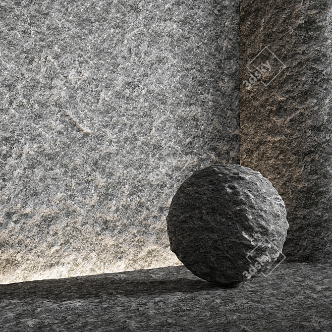 Seamless Stone Material Texture Kit 3D model image 1