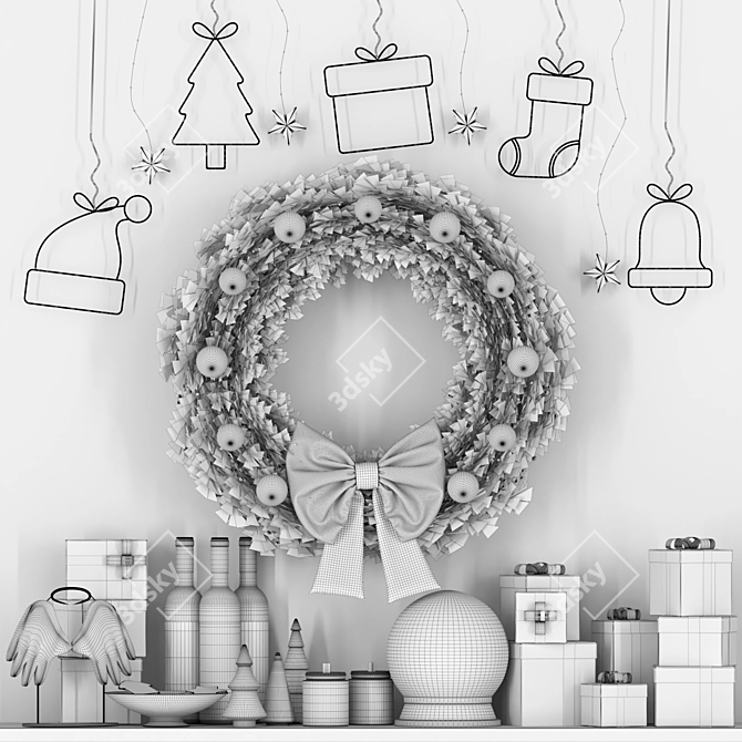 Festive Christmas Decor Set 3D model image 4