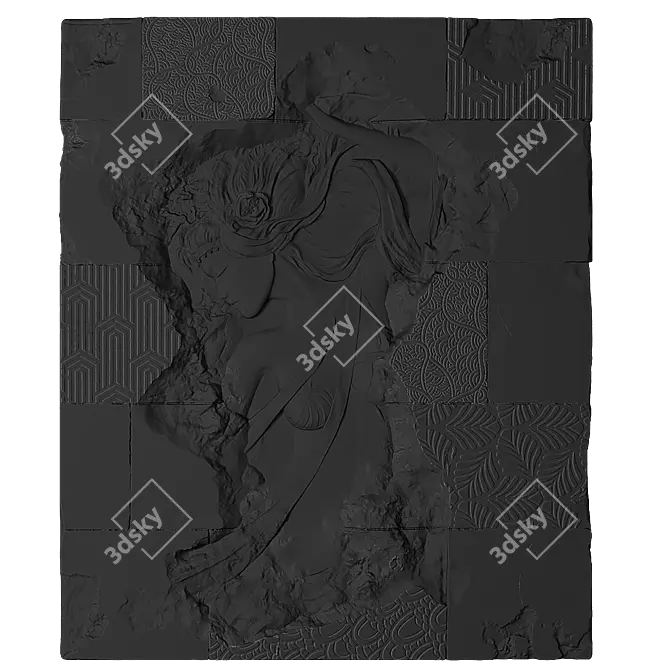 Custom Relief Panel Zoe 3D model image 3