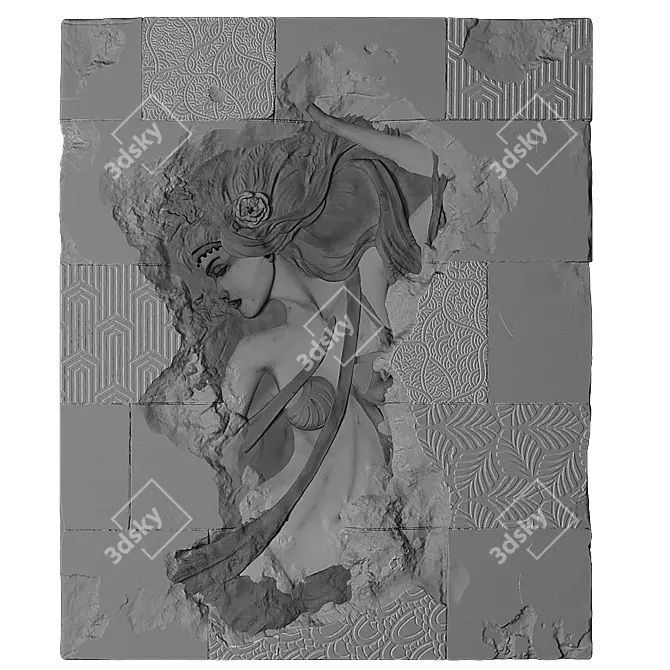 Custom Relief Panel Zoe 3D model image 4