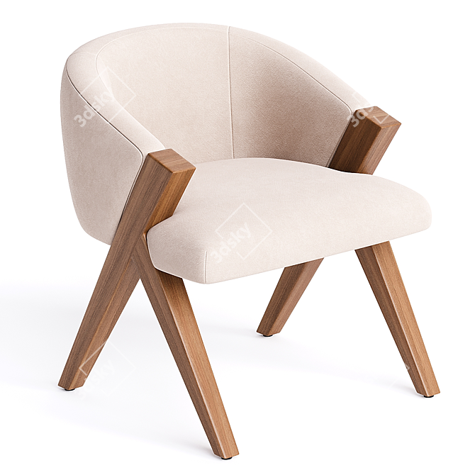 Modern ELLAN Chair with Box Trick 3D model image 2
