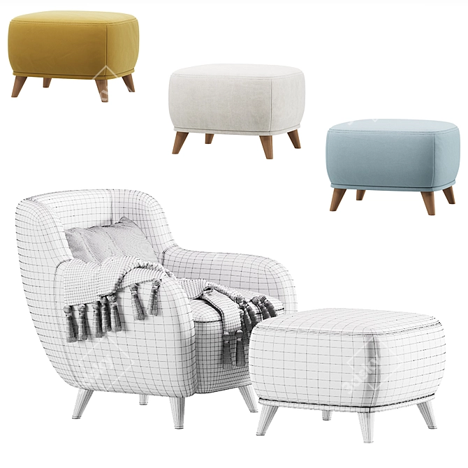 Ansil Happy Light Armchair - Comfortable Elegance 3D model image 7