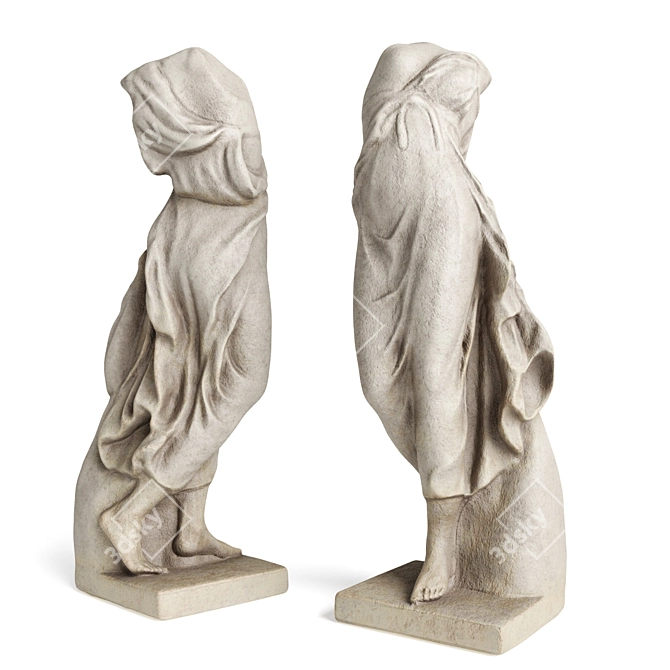 Ancient Greek Man Woman Sculptures 3D model image 5