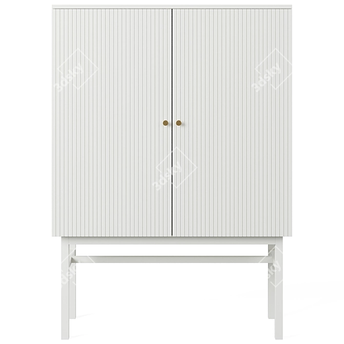 Sleek White Lewiston Cabinet, 96cm 3D model image 2