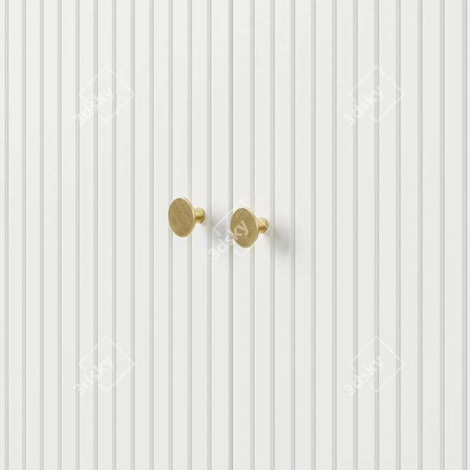 Sleek White Lewiston Cabinet, 96cm 3D model image 3