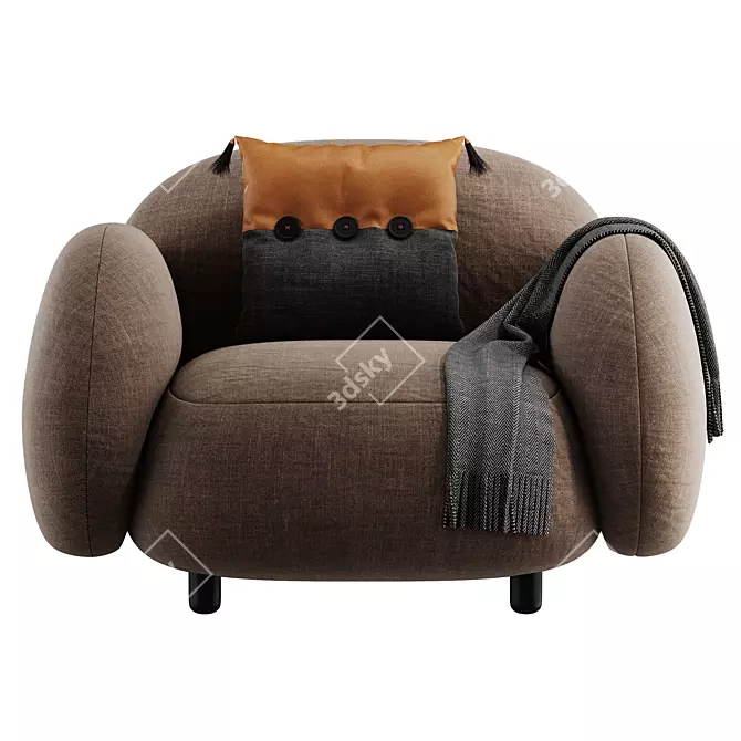 Luxurious Sundae Armchair: Detailed 3D Model 3D model image 3