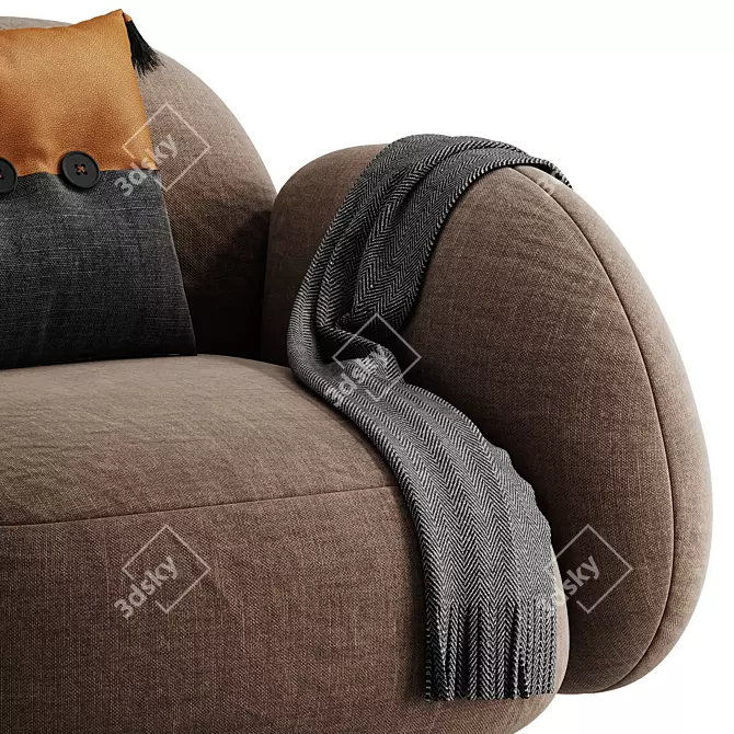 Luxurious Sundae Armchair: Detailed 3D Model 3D model image 4